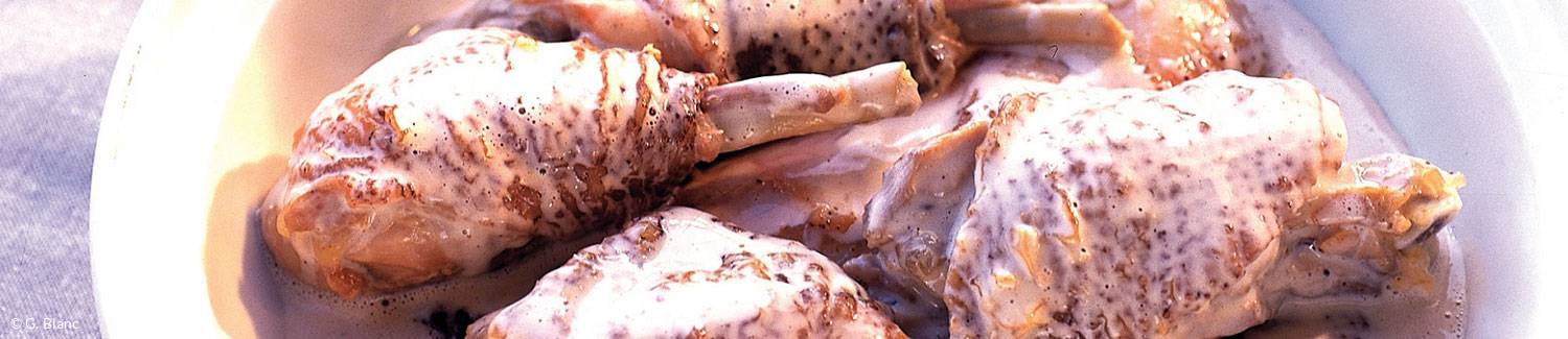 Georges Blanc's chicken in a cream and morel sauce